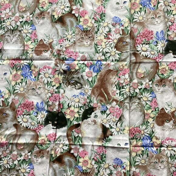 Cat Fabric Cotton Material One Piece Sewing Quilting Cat Lovers Crafts Crafting - Picture 2 of 4